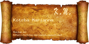 Kotrba Marianna névjegykártya